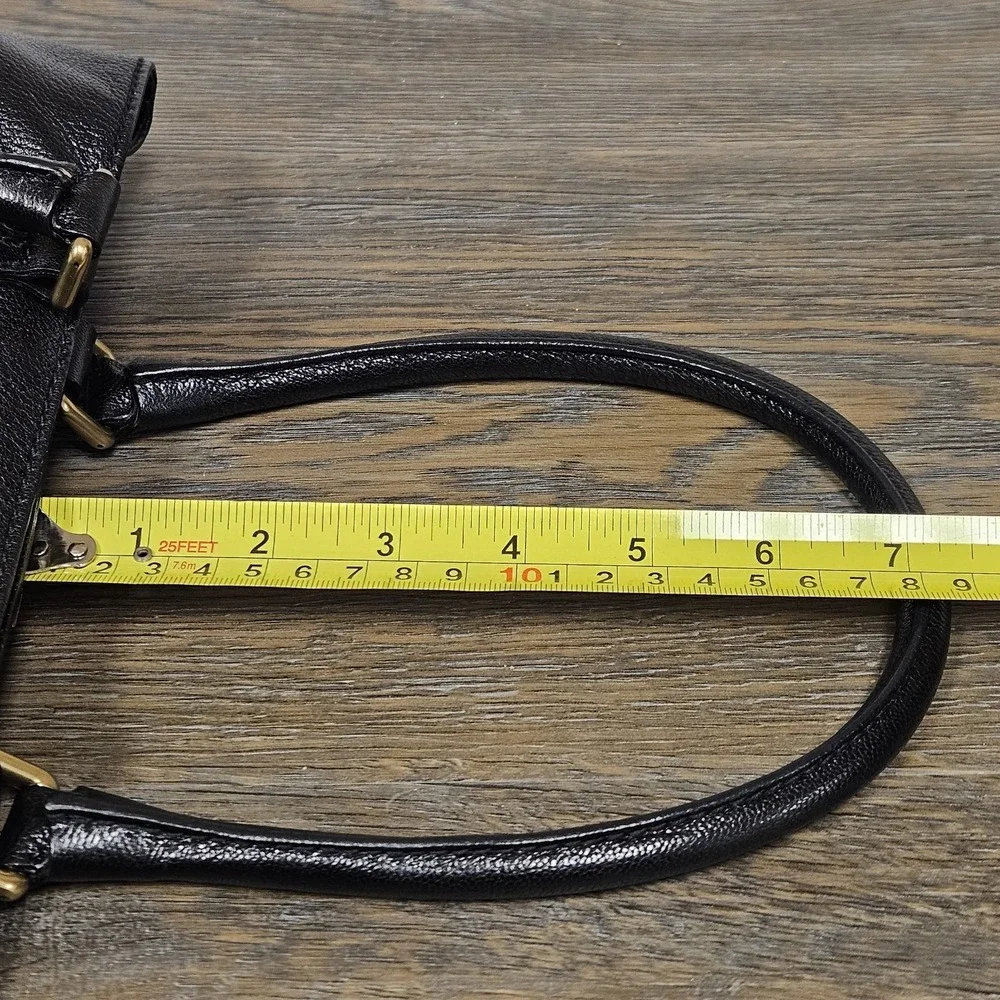 AUTHENTIC Gucci Black Pebbled Leather Flat Tote Bag Medium‎ Vertical Shopper